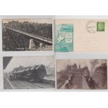 Postcards, New Zealand, 12 railway related postcards, RPs and printed, showing viaducts, cuttings,