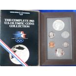 Coins, USA, 1983 proof set inc. Silver dollar, also proof sets for 1984 & 85, sold with 3 x USA
