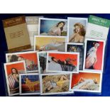 Ephemera, Glamour, American Pin-Up Girls', 3 sets, all large cards with postcard backs, Hurrell