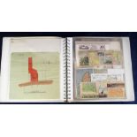 Ephemera, a folder of cartographic ephemera, various ages, inc. maps, maps of postcards & trade