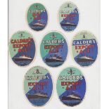 Beer labels, James Calder & Co (Brewers) Ltd, Scotland, a selection of 7 different ship labels, inc.