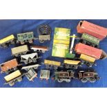 Model Railways, a mixed selection of O-Gauge playworn items including two engines, rolling stock,