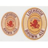 Beer labels, James Deuchar Limited, Montrose, Brown Ale, 2 different size v.o's, 64mm & 88mm high (