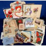 Ephemera, Greetings cards, a collection of 100+ Victorian, Edwardian & later greetings cards inc.