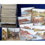 Postcards, a good accumulation of approx. 340 UK scenic cards illustrated by A R Quinton, mostly