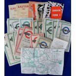 Books, Transport, collection of London bus Green, Red and Blue line folding route maps plus a few