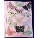 Tobacco silks, Turmac, a collection of 40 embroidered silk butterfly designs all small size (vg)