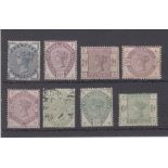 Stamps, GB, halfpenny to 6d stamps, 1883, SG 187-194, mint except for used 4d, slight foxing on
