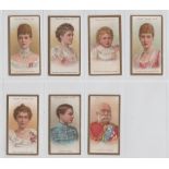 Cigarette cards, Taddy, Royalty Series, 7 cards nos 2, 7, 14, 15, 20, 22 & 25 (gd/vg)