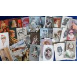 Postcards, Glamour, a collection of approx. 140 Glamour cards, mostly pretty girls, RP's and