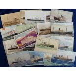 Postcards, a shipping selection of 39 cards, mostly liners, RP's inc. RMS Berengaria, City of Hong