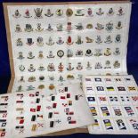 Tobacco silks, Anon, Proof sheet mounted on card showing set of 110 Ship's Badges sold with 2 part