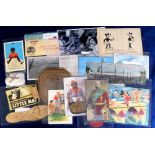 Ephemera, a selection of novelty cards of interest inc. George Washington cork table mat for 200th