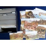 Postcards, A R Quinton, a collection of approx. 200 artist-drawn topographical cards, all with