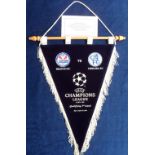 Football, Chelsea FC, official pennant presented by Skonto Riga FC to their opponents Chelsea FC