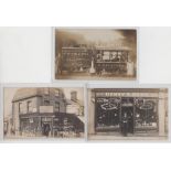 Postcards, Battersea, 3 RP's, G. R. Pulford Coffee & Refreshment Wagon with staff to front sold with
