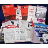 Football programmes, a large quantity of mainly Friendlies and Testimonial games, mainly 1960's