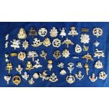 Military badges, a collection of 50+, mostly, Staybright Regimental cap badges, various regiments