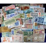 Banknotes, collection of worldwide banknotes, various countries and ages, 1920s to 1990s, incl.