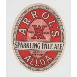 Beer label, Arrol's, Alloa, Sparkling Pale Ale, 96mm high, v.o. (gd) (1)