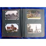 Postcards, UK topographical, a vintage album containing 190+ postcards, RP's and printed, various