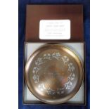 Collectables, Langley Alloys, Slough, a copper/English pewter tray issued to staff to celebrate