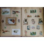 Ephemera, two Victorian scrap albums, one large size with various scraps, greeting cards &