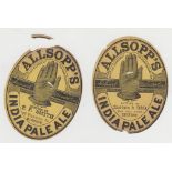 Beer labels, Allsopp's India Pale Ale, bottled by T F Smith Glasgow & Thorburn & Shiels