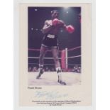 Trade card / Autograph, Boxing, Mecca Bookmakers, Frank Bruno, promotional colour photographic