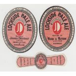 Beer labels, James Deuchar Ltd, Scotland, Lochside Pale Ale, 2 different v.o's one bottled by Wood &