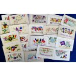 Postcards, Embroidered silks, a collection of approx. 70 cards inc. patriotic, greetings, Gruss Aus,