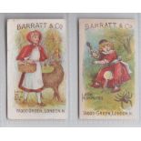 Trade cards, Barratt's, Nursery Rhymes, two cards, Little Red Riding Hood & Little Miss Muffitt (