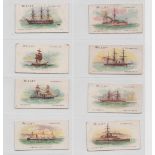 Cigarette cards, Wills, Ships (brownish card) (set, 100 cards) (fair/gd)