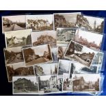 Postcards, a mixed age selection of 25 cards of motor cars in Scottish street scenes, with 24 RP's