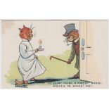 Postcard, Louis Wain, cats 'My dear! You're a perfect Angel, Where's Y'r Wings? Hic!!', Davidson