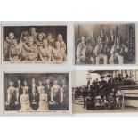 Postcards, Piers, interesting social history selection, RPs and printed, inc. pier theatre and other