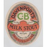 Beer label, Davenport's C B Ltd, Birmingham, Milk Stout, v.o, (gd) (1)