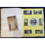Ephemera, Victorian album dated 1851 compiled by Honor Pitt Nind, containing various cuttings,