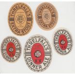 Beer labels, Threlfall's Brewery Co Ltd, Liverpool & Salford, Extra Stout (2 different size) &