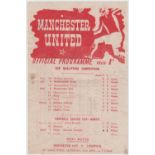 Football Programme, Manchester United v Stoke City7 April, 1945, War Cup North (sl mark, tc, gd) (
