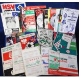 Football programmes, a collection of mostly International programmes, mainly late 1950's onwards,