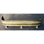 Collectables, Victorian brass fender raised on 3 ornamental feet. approx. size in cms 108 W x 24 H x