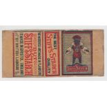 Matchbox label, extremely scarce matchbox label for 'Stiff's Starch', made in Flanders with side