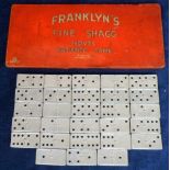 Tobacco advertising, 2 items for Franklyn's Fine Shagg, 'Novel Patience Game' tin plate box complete