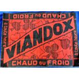 Trade issue, Liebig, 'Viandox' red & black carpet square with playing card suit illustrations,