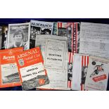 Football programmes, a large quantity of Friendlies and Testimonial matches etc, mostly 1960's