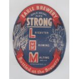 Beer label, Leicester Brewery & Malting Co Ltd, Strong Ale, small v.o, 70mm high (gd) (1)