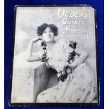 Tobacco issue, Ogden's, show display advert card for Guinea Gold Cigarettes, b/w image showing