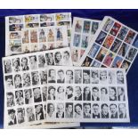 Cigarette & trade cards, a quantity of proof sheets in sets and part-sets, various manufacturers &