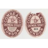Beer labels, Watney Combe Reid & Co Ltd, Oatmeal Stout, The Spen Valley Brewery Co Ltd,